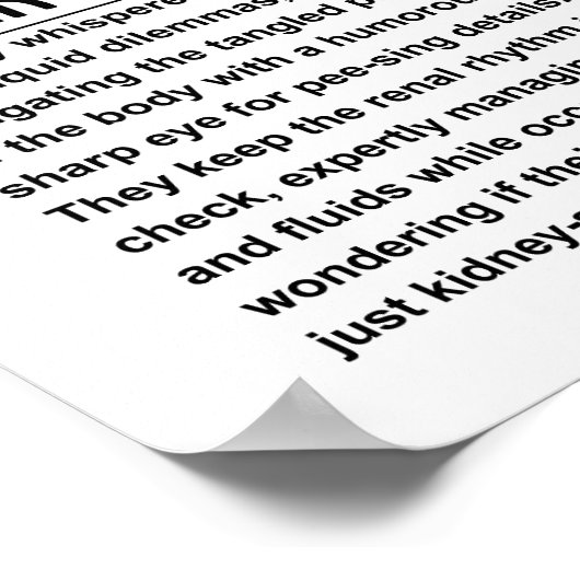 Nephrologe Poster (Ecke)