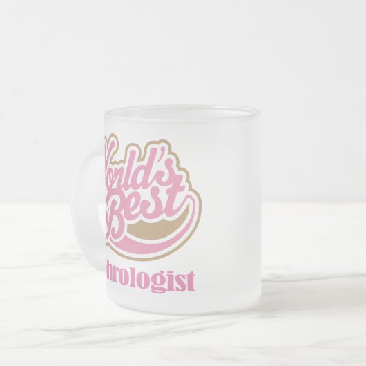 Nephrologe-rosa Geschenk Mattglastasse (Vorderseite Links)