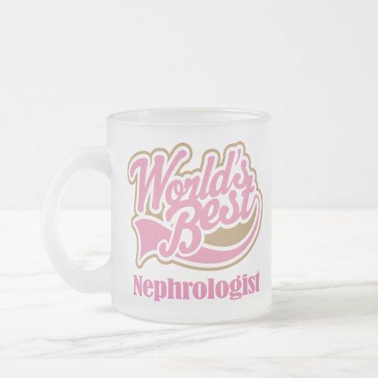 Nephrologe-rosa Geschenk Mattglastasse (Links)