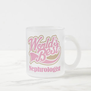 Nephrologe-rosa Geschenk Mattglastasse