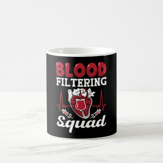 Nephrologie Dialysis Nurse Bloßfiltering Squad Kaffeetasse (Mittel)
