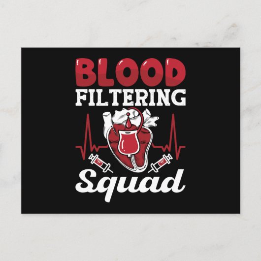 Nephrologie Dialysis Nurse Bloßfiltering Squad Postkarte (Vorderseite)