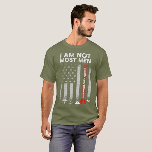 Nephrologie Krankenschwester Männer USA Flag Dialy T-Shirt (Vorne ganz)