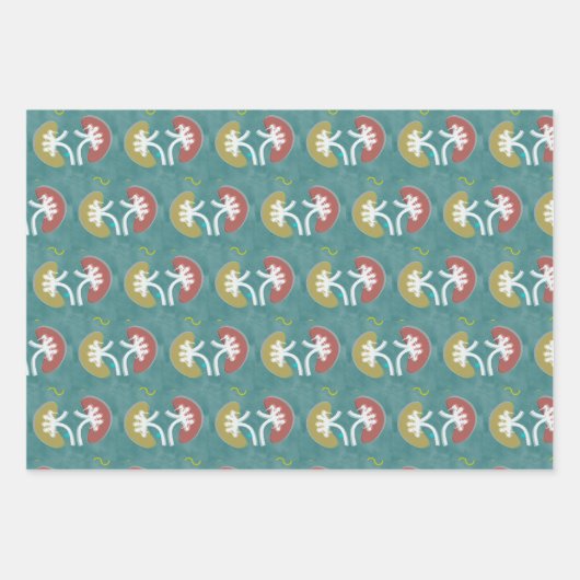 Nephrologie Künstlerisches Nierendesign Geschenkpapier Set (Vorderseite 3)
