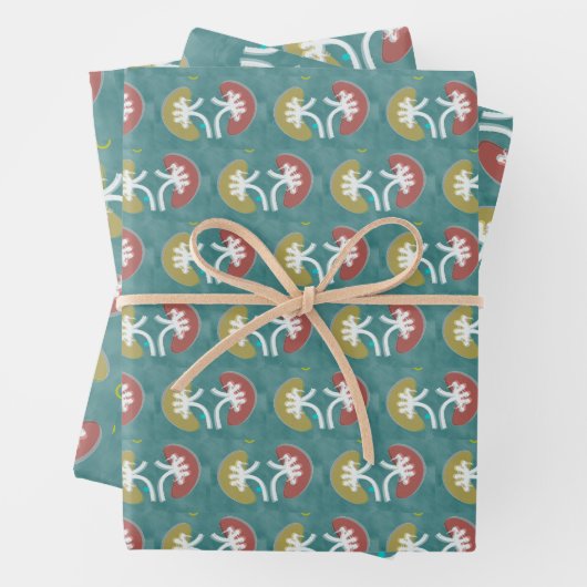 Nephrologie Künstlerisches Nierendesign Geschenkpapier Set (Beispiel)