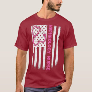 Nephrologie Nurse amerikanische Flagge USA Stethos T-Shirt