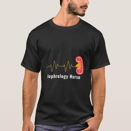 Nephrologie Nurse Geschenk Rn Niere Herzschlag Dia T-Shirt (Vorderseite)