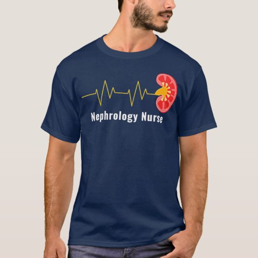 Nephrologie Nurse Geschenk RN Niere Herzschlag T-Shirt (Vorderseite)