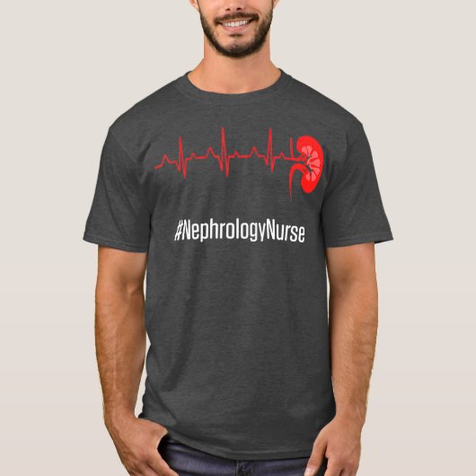 Nephrologie Nurse Heartbeat Dialyse Nursing RN T-Shirt (Vorderseite)