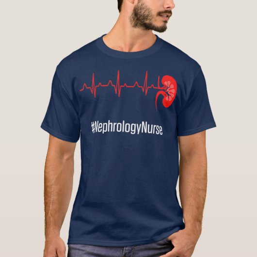 Nephrologie Nurse Heartbeat Dialyse Nursing T-Shirt (Vorderseite)