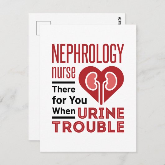 Nephrologie versorgt Sie dort bei Harnproblemen Postkarte (Vorne/Hinten)