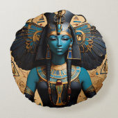 Nephthys die Göttin der Trauer Rundes Kissen (Rückseite)