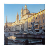 Neptun-Brunnen auf der Piazza Navona - Rom Fliese (Vorderseite)