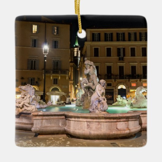 Neptun-Brunnen auf der Piazza Navona - Rom Keramikornament (Vorderseite)