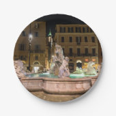 Neptun-Brunnen auf der Piazza Navona - Rom Pappteller (Vorderseite)