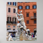 Neptun-Brunnen auf der Piazza Navona - Rom Poster (Vorne)