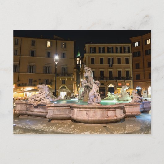 Neptun-Brunnen auf der Piazza Navona - Rom Postkarte (Vorderseite)