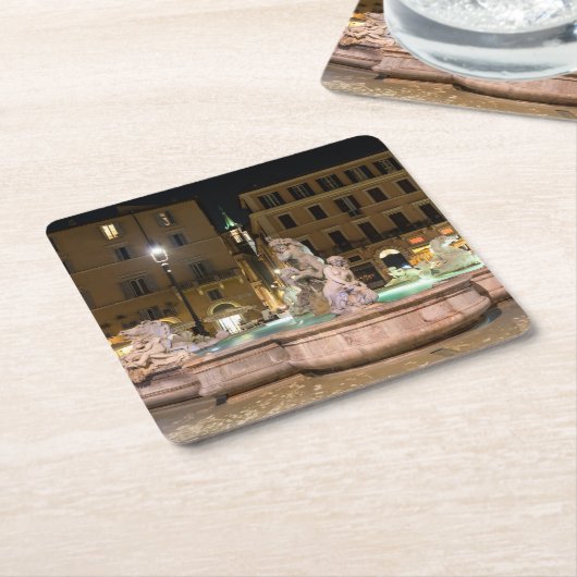 Neptun-Brunnen auf der Piazza Navona - Rom Rechteckiger Pappuntersetzer (angewinkelt)