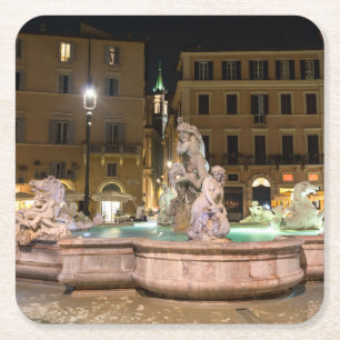 Neptun-Brunnen auf der Piazza Navona - Rom Rechteckiger Pappuntersetzer