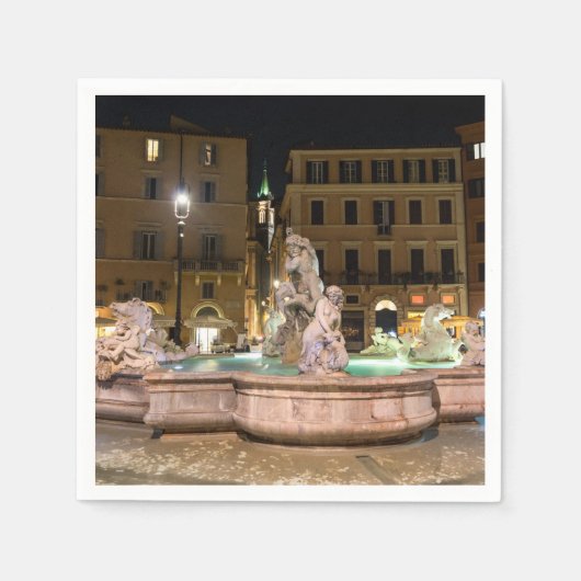 Neptun-Brunnen auf der Piazza Navona - Rom Serviette (Vorderseite)