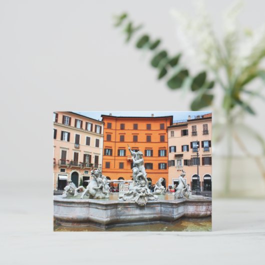 Neptun-Brunnen Postkarte (Stehend Vorderseite)