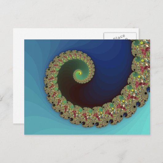 Neptun - Fraktal Art Postkarte (Vorne/Hinten)