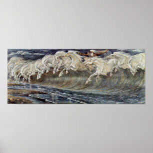 Neptun Pferde durch Walter-Kran Poster
