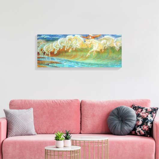 Neptun-Pferde Leinwanddruck (Insitu (Wohnzimmer))