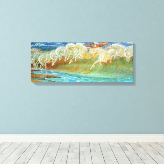 Neptun-Pferde Leinwanddruck (Insitu (Holzboden))