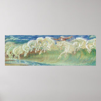 Neptun-Pferde von Walter Crane Poster