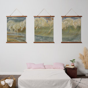 Neptun-Pferde von Walter Crane Wandteppich Mit Holzrahmen