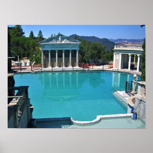 Neptun Pool am Schloss Hearst, San Simeon, CA Poster (Vorne)