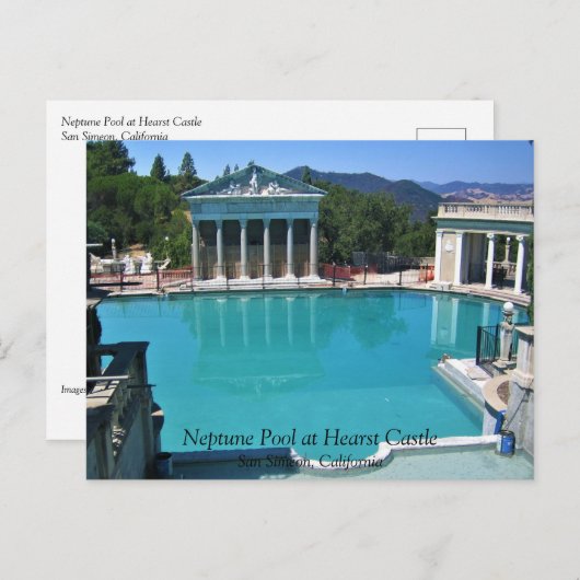 Neptun Pool am Schloss Hearst, San Simeon, CA Postkarte (Vorne/Hinten)