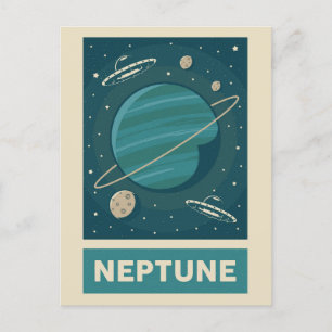 Neptun Retro Galaxy UFO Postkarte
