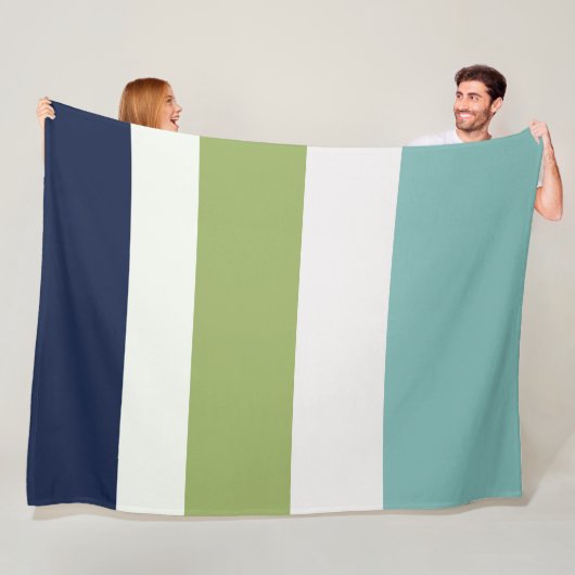 Neptun, Seashell, Grüne und Marine Streifen Fleecedecke (Beispiel)