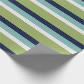 Neptun, Seashell, Grüne und Marine Streifen Geschenkpapier (Ecke)