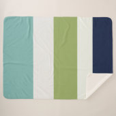 Neptun, Seashell, Grüne und Marine Streifen Sherpadecke (Vorderseite (Horizontal))