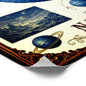 Neptun & seine Monde Astronomie-Chart Poster (Ecke)
