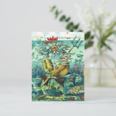 Neptun sitzend zwischen gesunkenen Wracks Postkarte (Stehend Vorderseite)