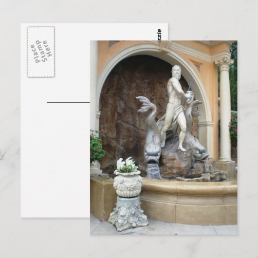 Neptun-Springbrunnen Postkarte (Vorne/Hinten)