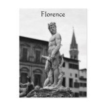 Neptun Statue, Florenz, Italien, Postkarte