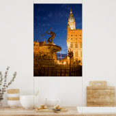 Neptun-Statue im Brunnen Poster (Küche)