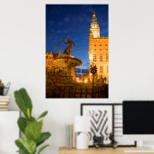 Neptun-Statue im Brunnen Poster (Heimbüro)