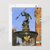 Neptun-Statue Postkarte (Vorne/Hinten)