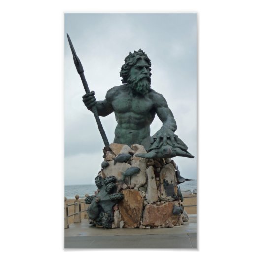 Neptun Statue Virginia Beach Foto Print (Vorne)