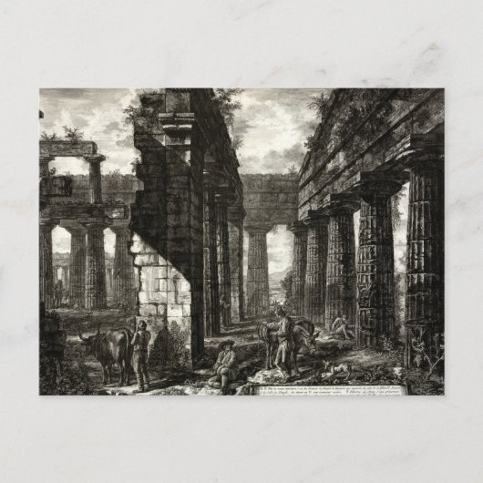 Neptun-Tempel, Paestum - Giovanni Piranesi Postkarte (Vorderseite)
