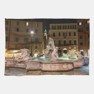 Neptunbrunnen auf der Piazza Navona - Rom Geschirrtuch