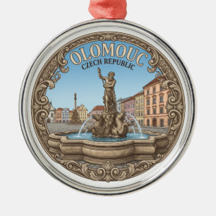 Neptunbrunnen, Dolní náměstí, Olomouc Souvenir Ornament Aus Metall