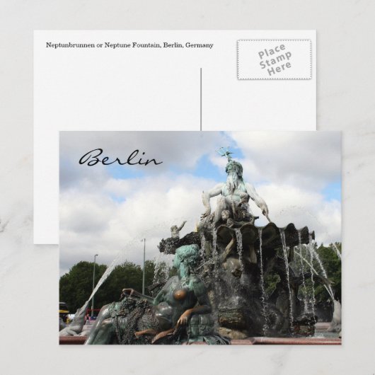 Neptunbrunnen Postkarte (Vorne/Hinten)