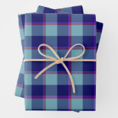 Neptune and Gulf Blue Plaid Geschenkpapier Set (Beispiel)